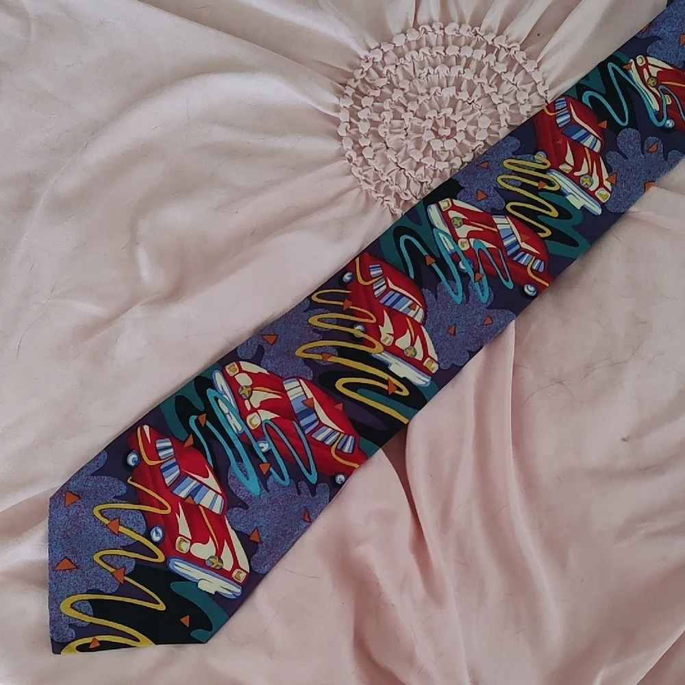 Beatles Vintage Drive My Car Abstract Silk Tie 4